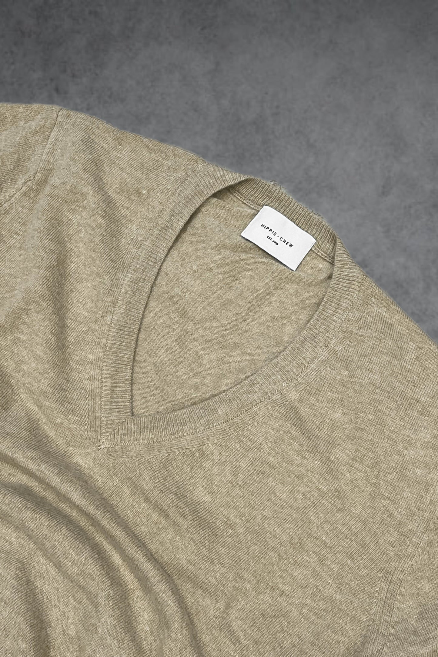 Jersey pico lambswool camel Hippie Crew