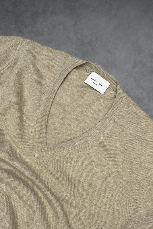Jersey pico lambswool camel Hippie Crew
