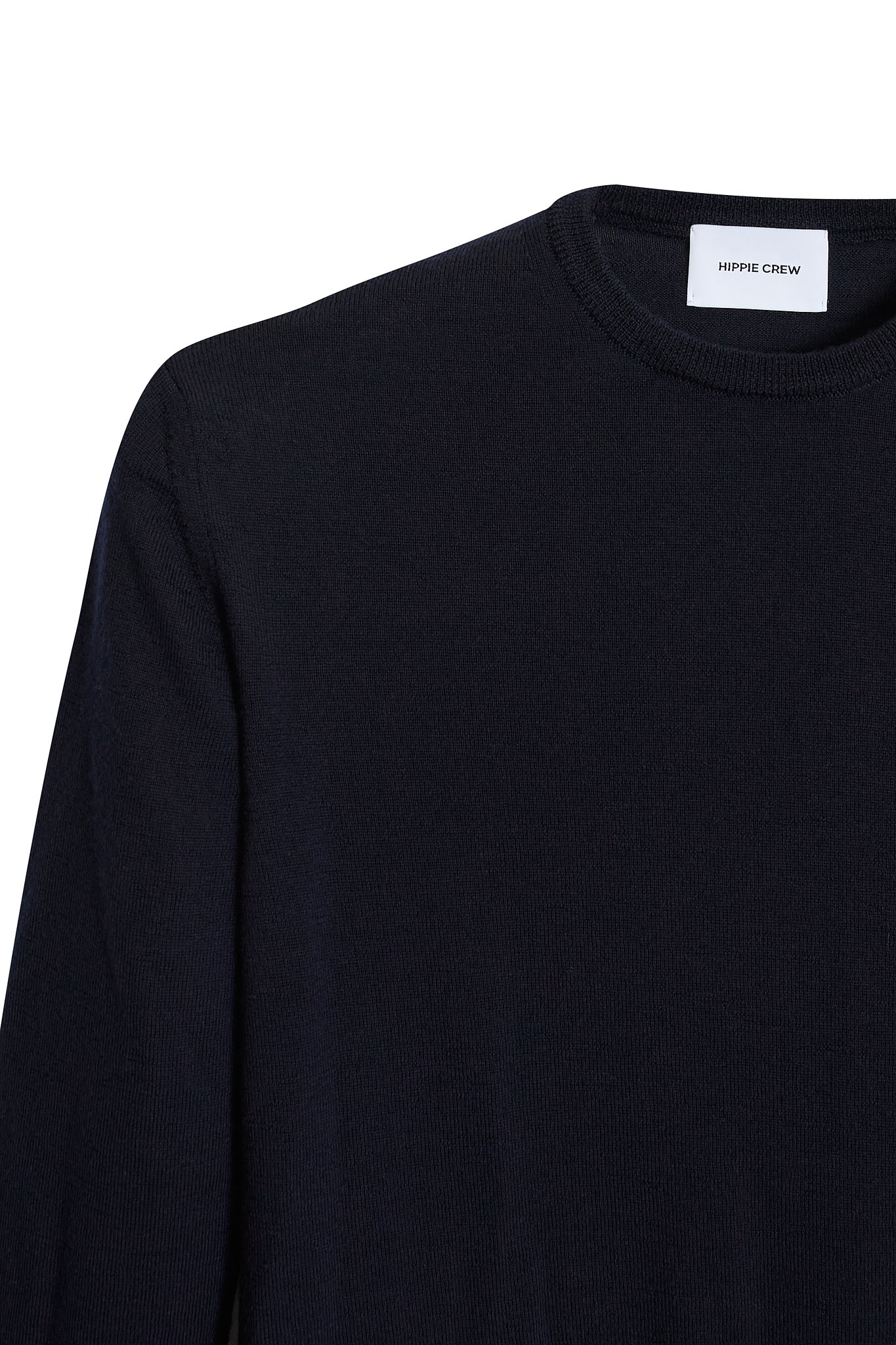 Jersey cuello redondo lana merino azul marino