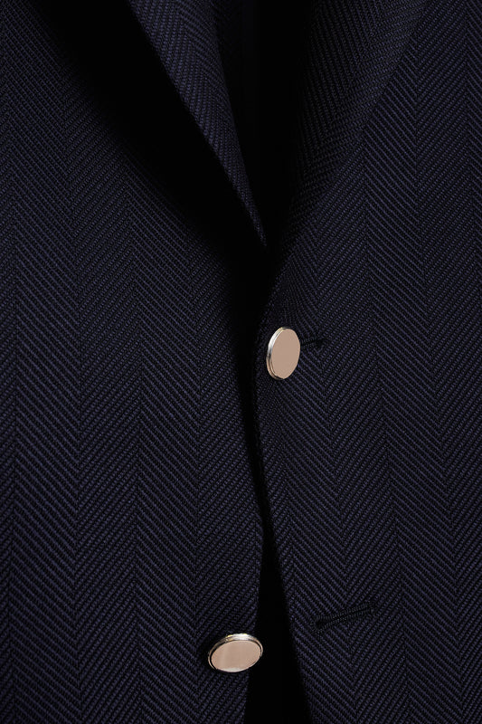 Americana espiga sartorial azul marino