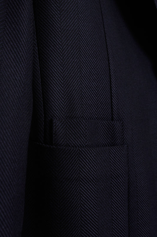 Americana espiga sartorial azul marino