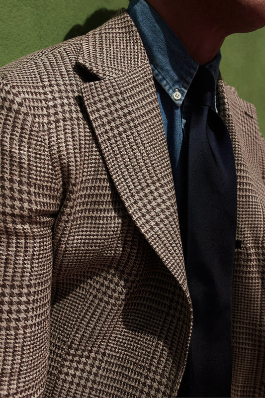 Americana Príncipe de Gales sartorial marrón