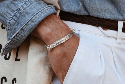 Pulsera plata cabos medium Hippie Crew