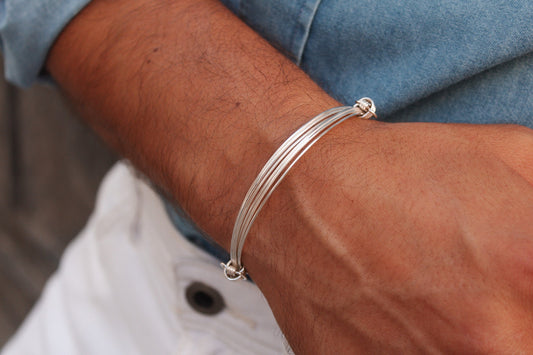 Pulsera plata cabos slim Hippie Crew