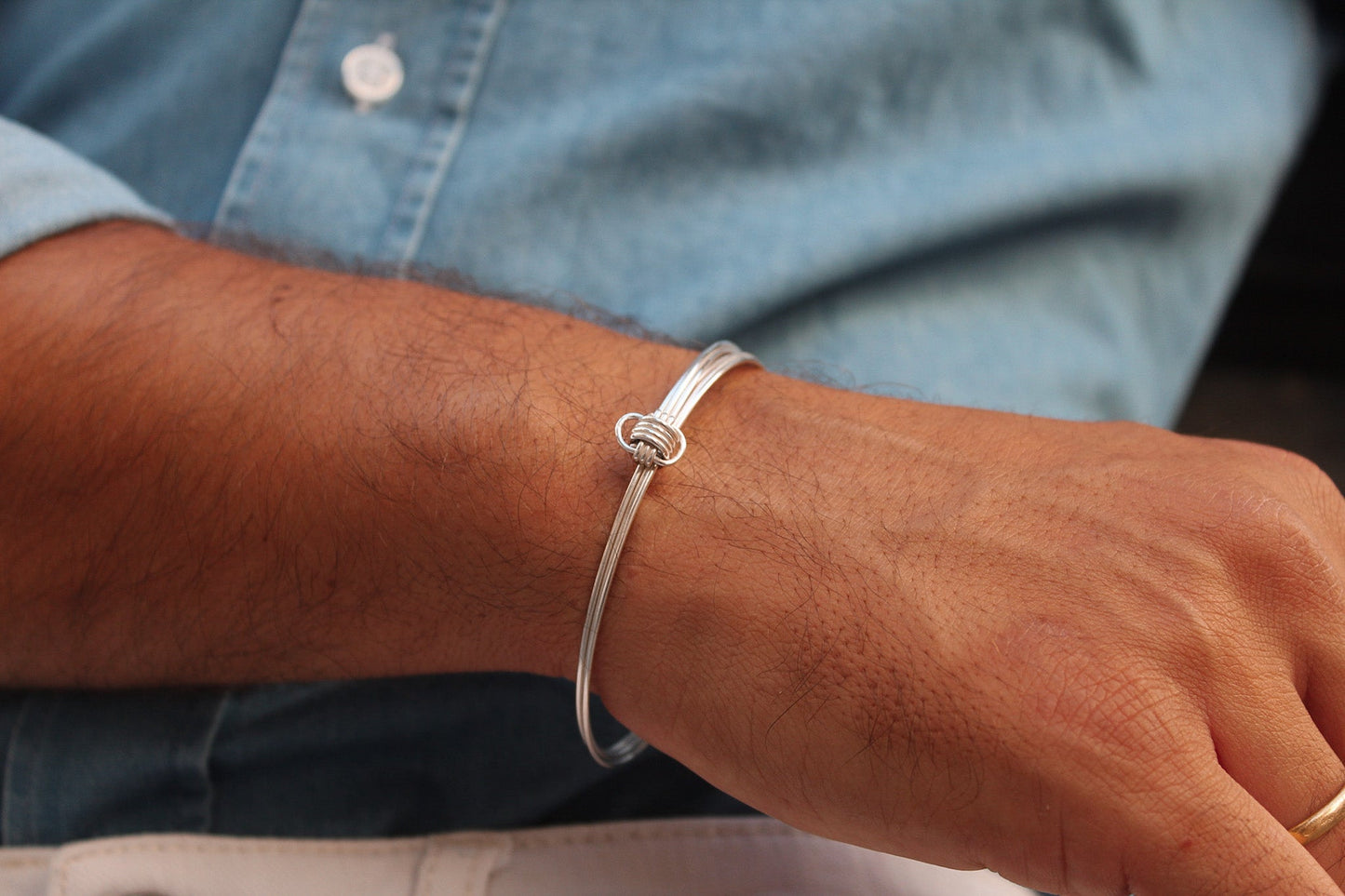 Pulsera plata cabos slim Hippie Crew