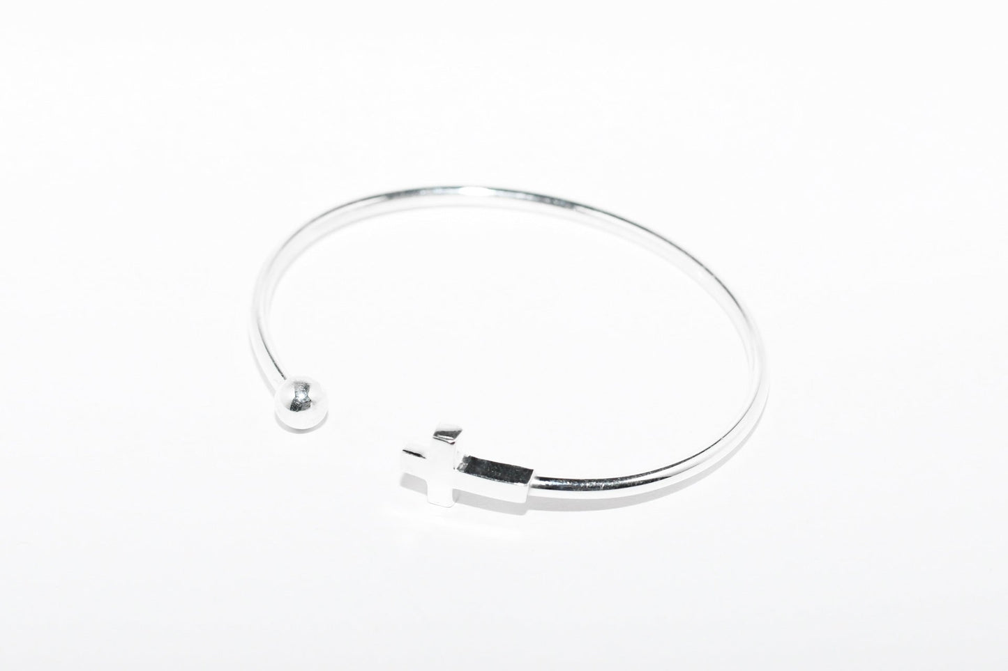 Pulsera plata cruz y bola Hippie Crew