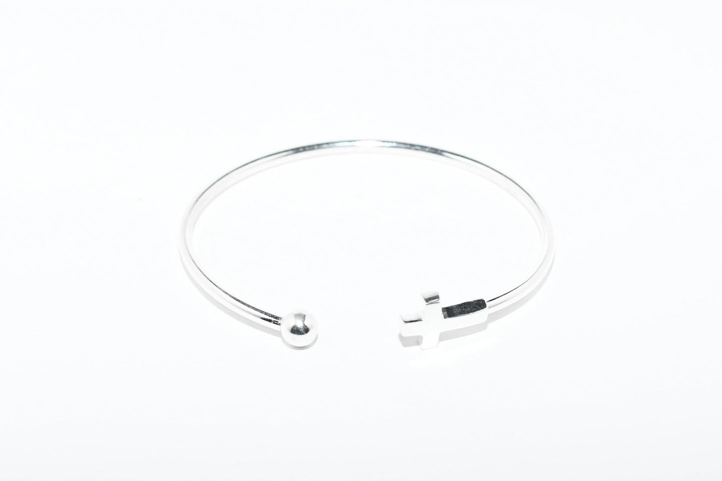 Pulsera plata cruz y bola Hippie Crew