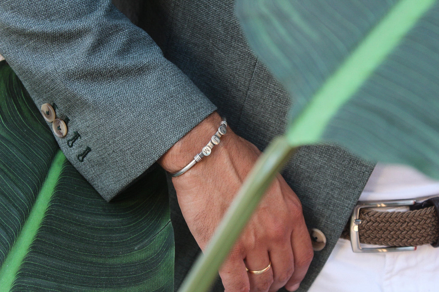 Pulsera plata iniciales Hippie Crew