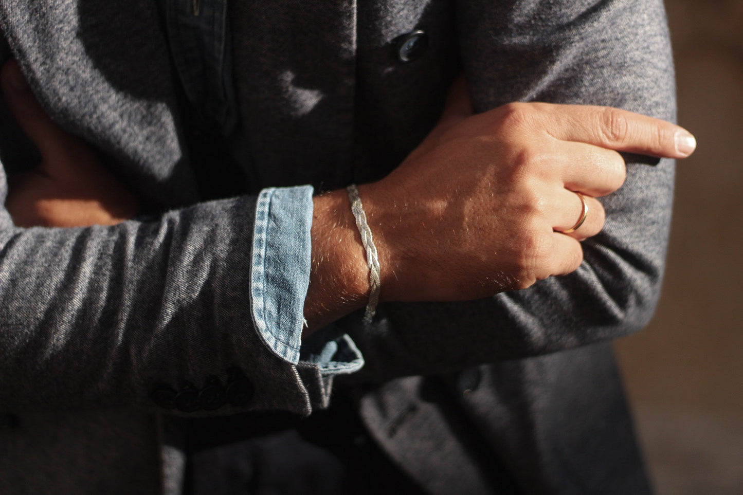 Pulsera plata trenzada flexible Hippie Crew