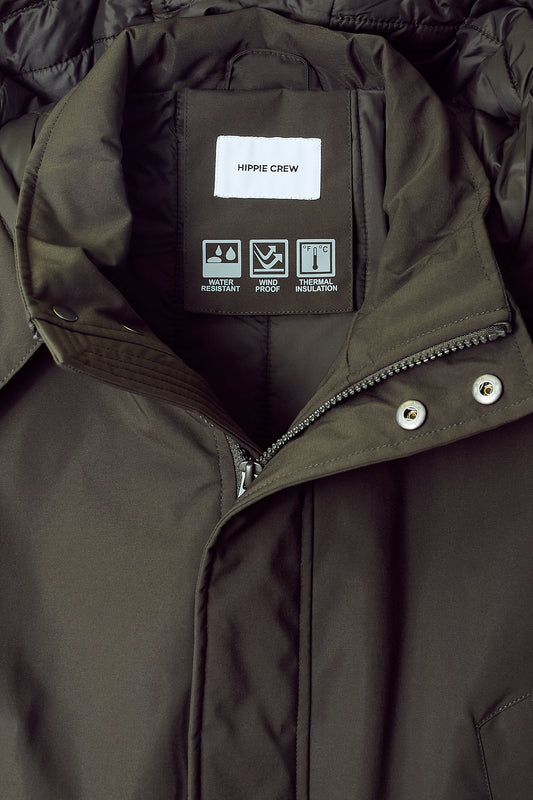 Abrigo Parka técnico verde