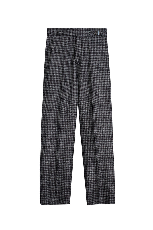 Pantalón traje cuadros gris negro