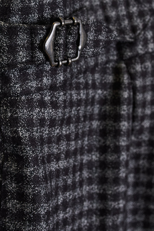 Pantalón traje cuadros gris negro