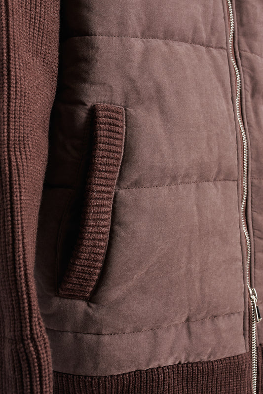 Chaqueta híbrida marrón