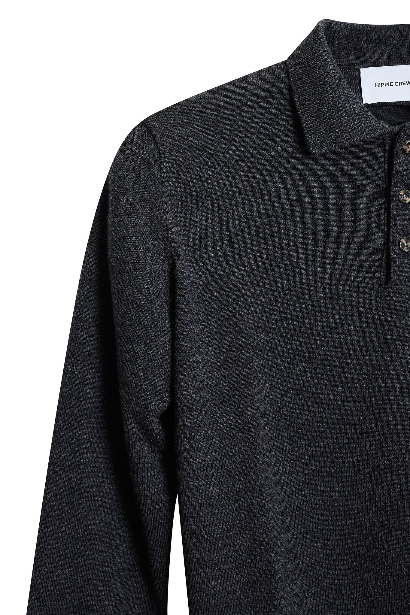 Jersey polo lana merino gris